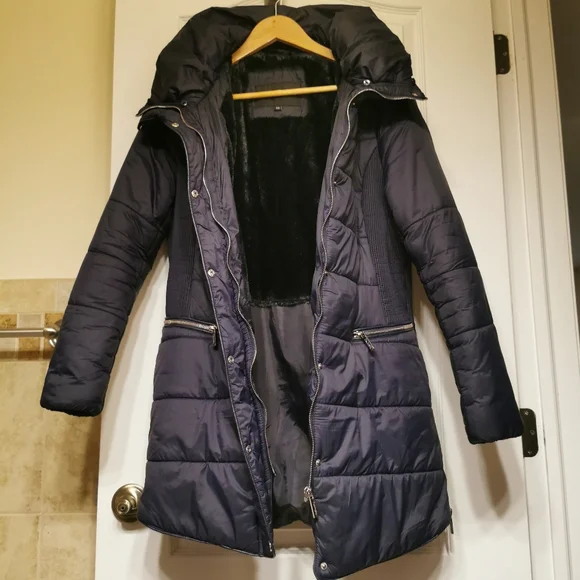 Beautiful Navy blue Coat/Parka Cozy, Warm, light Winter Jaket XL Extra Large - Picture 11 of 13
